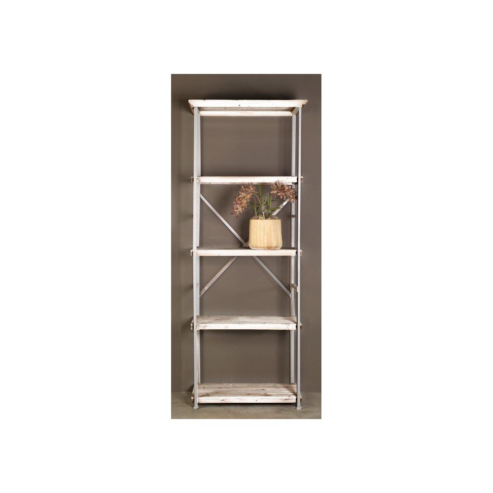 SCAFFALE 4 PIANI METALLO BIANCOLEGNO BIANCO 80X50 H210